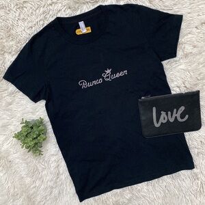 American Apparel Bunco Queen Embellished Tee 💗 Black
